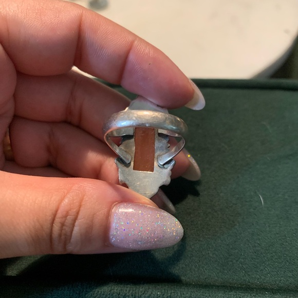 Boho sterling silver carnelian ring - Picture 6 of 8